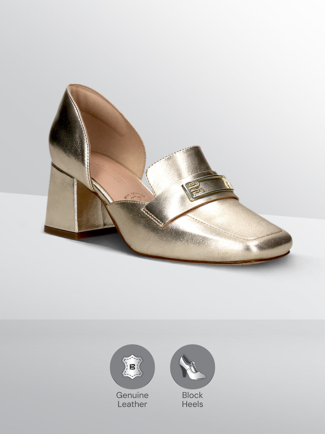 TT.BAGATT Sindy Gold Premium Leather Block Heel