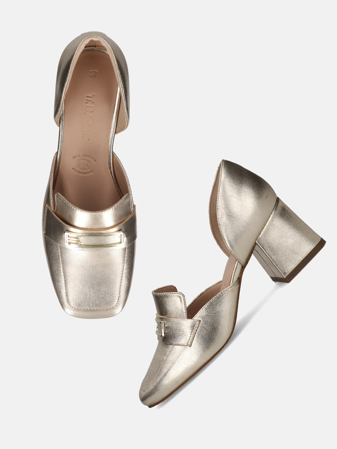 TT.BAGATT Sindy Gold Premium Leather Block Heel