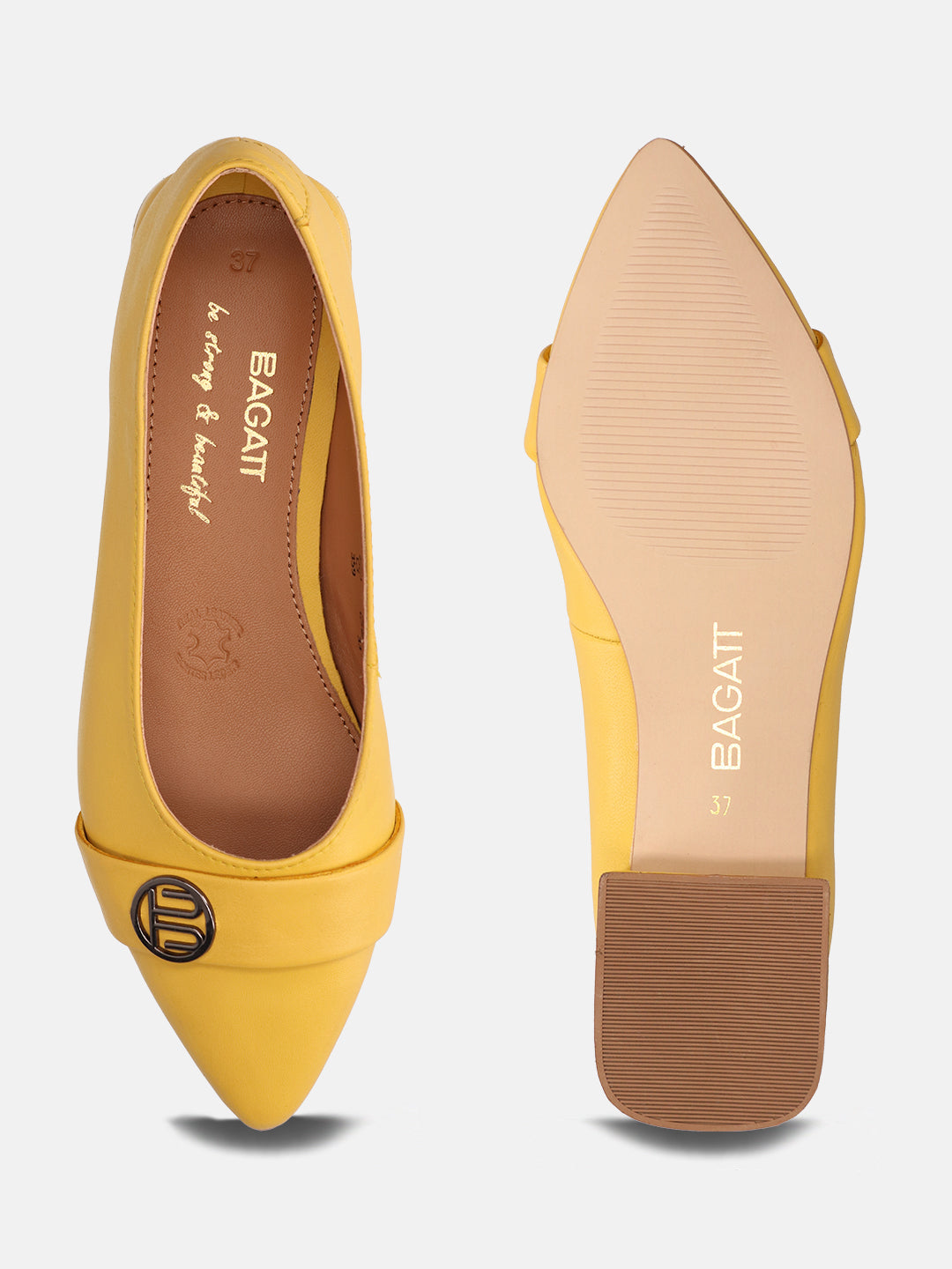 BAGATT  Genevi Yellow Premium Leather Slip-Ons