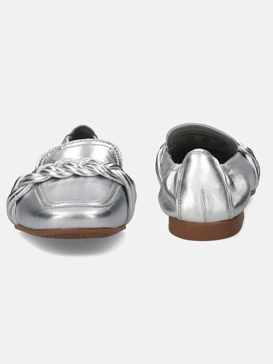 BAGATT Anela Silver Premium Leather Loafers Slip-Ons