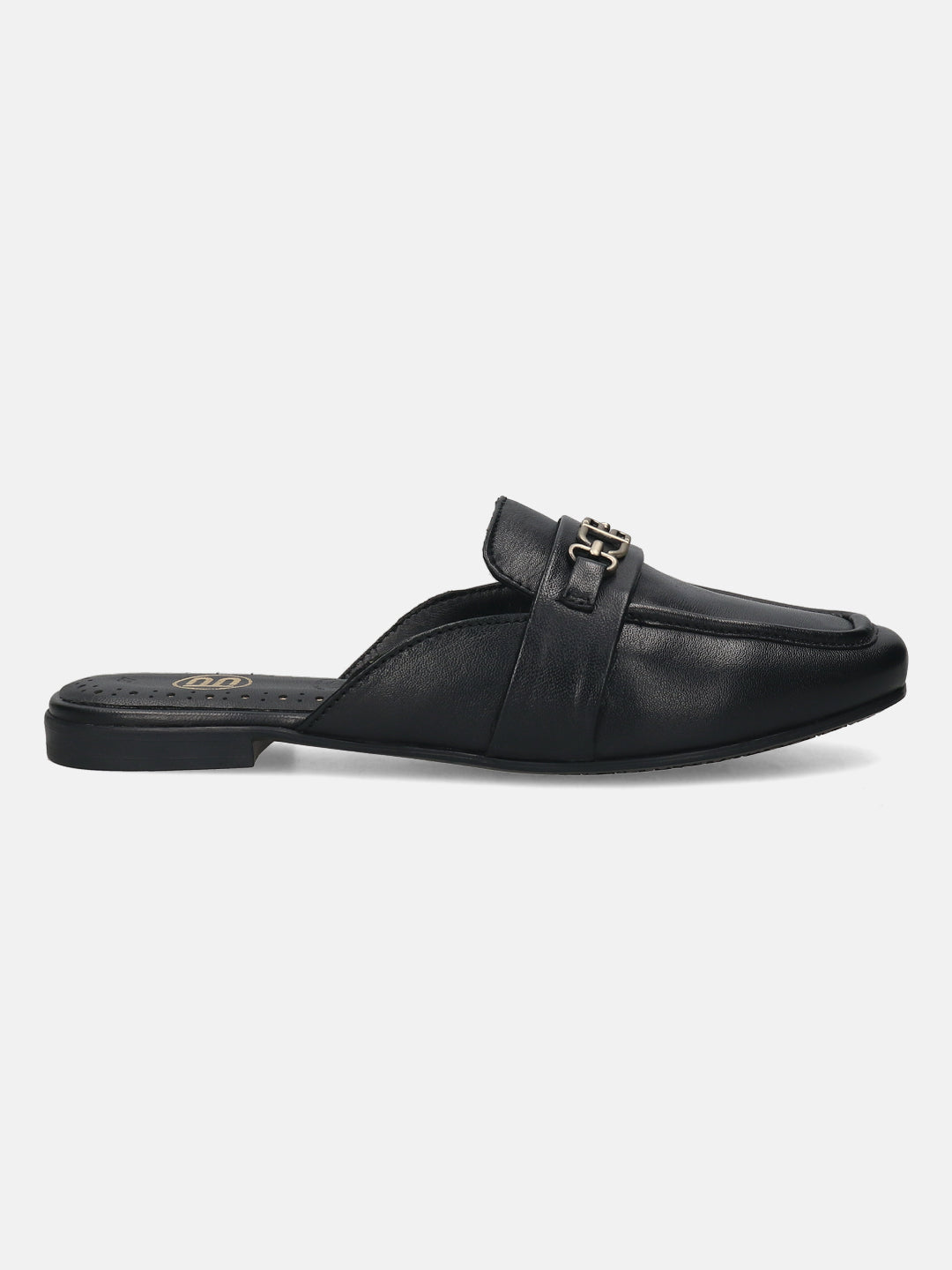 BAGATT Anela Black Premium Leather Flat Sandals