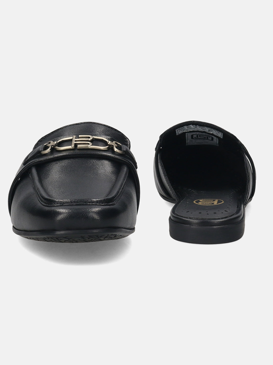 BAGATT Anela Black Premium Leather Flat Sandals