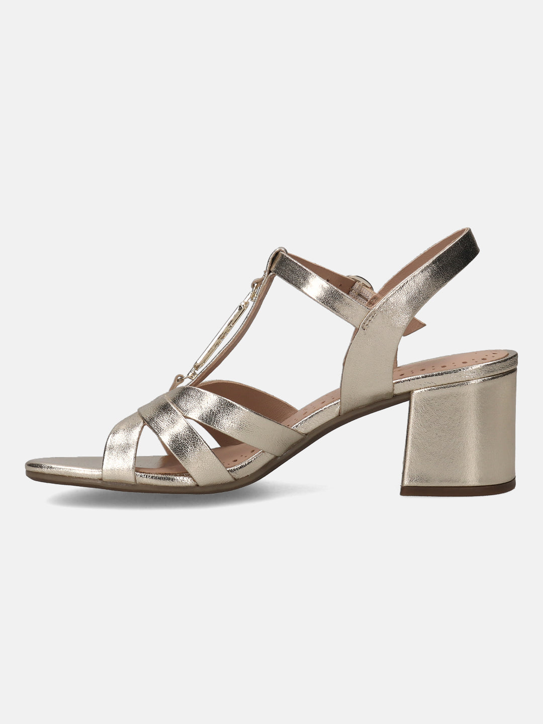 BAGATT Vanita Gold Premium Leather Ankle Strap Heels