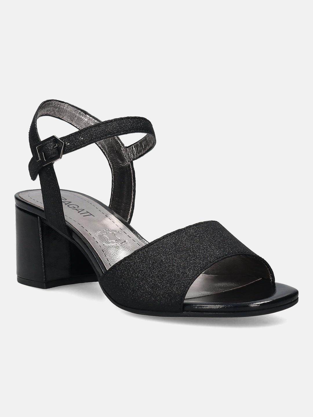 BAGATT Black Ankle Strap Heels