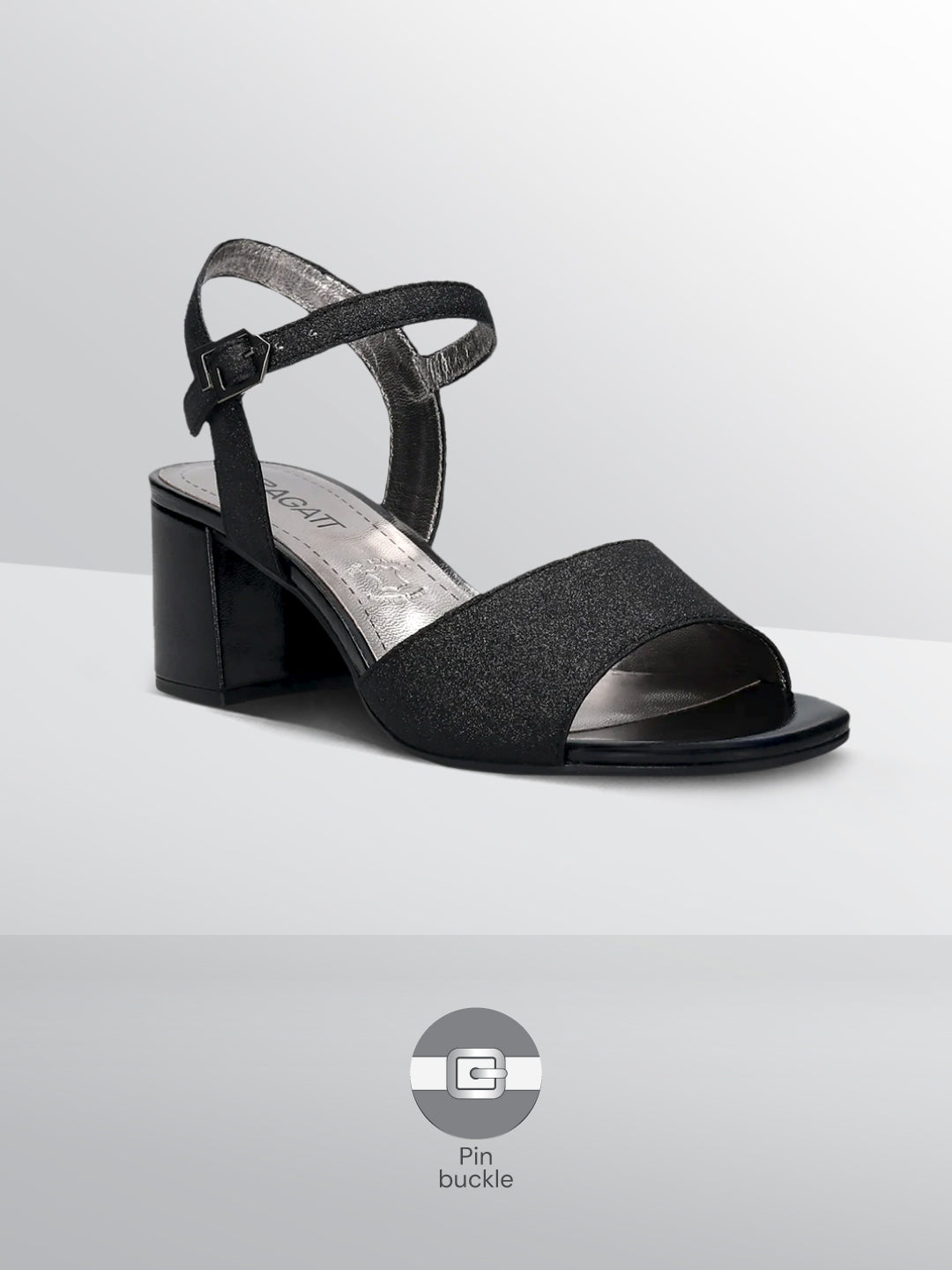 BAGATT Vanita Black Ankle strap Heels