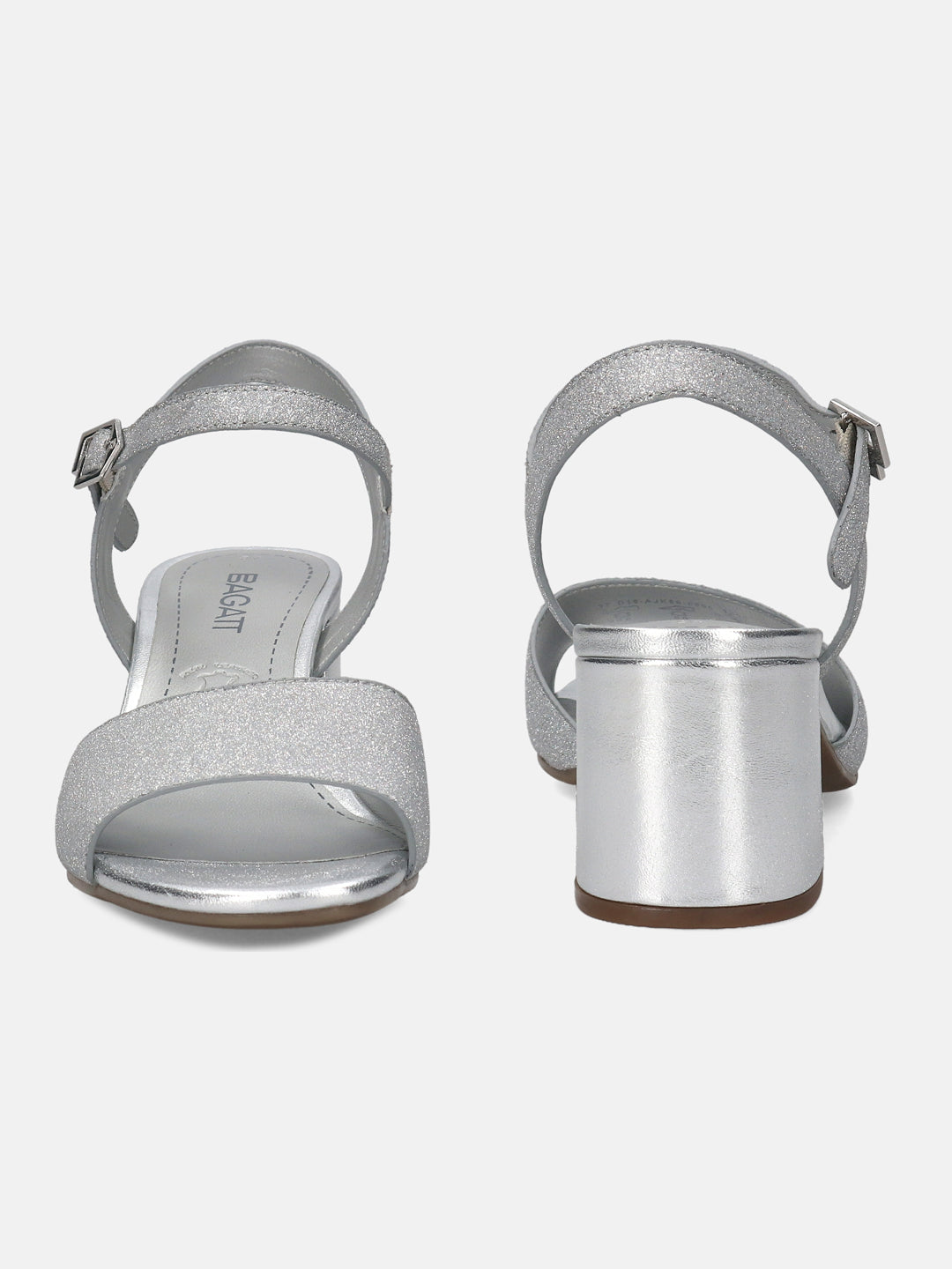 BAGATT Vanita Silver Ankle Strap Heels
