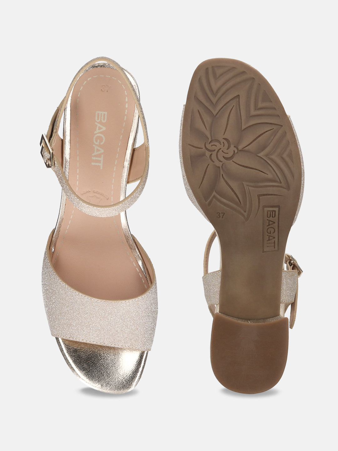 BAGATT Vanita Gold Ankle strap Heels