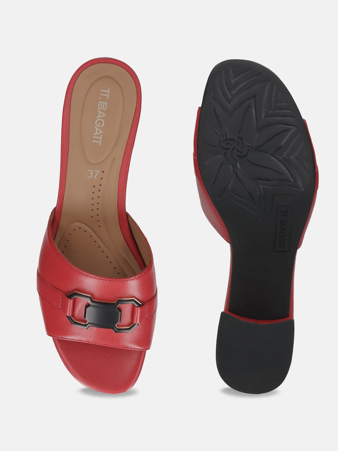 TT.BAGATT  Vanita red Premium Leather Block Heel