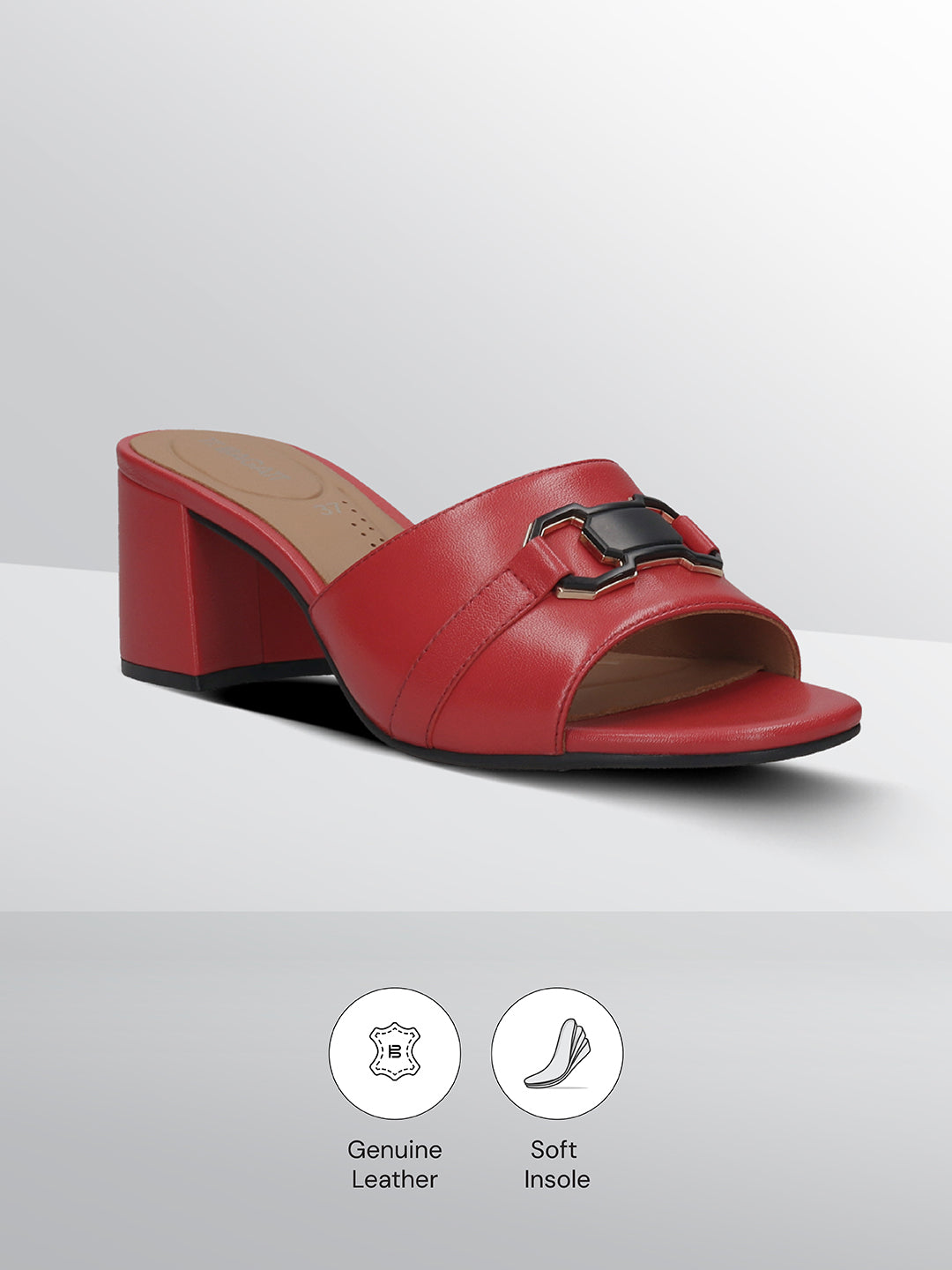 TT.BAGATT Vanita red Premium Leather Block Heel