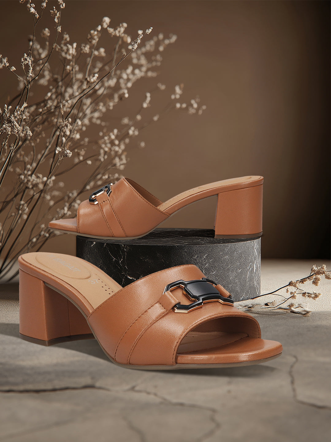 TT.BAGATT Vanita cognac Premium Leather Block Heel