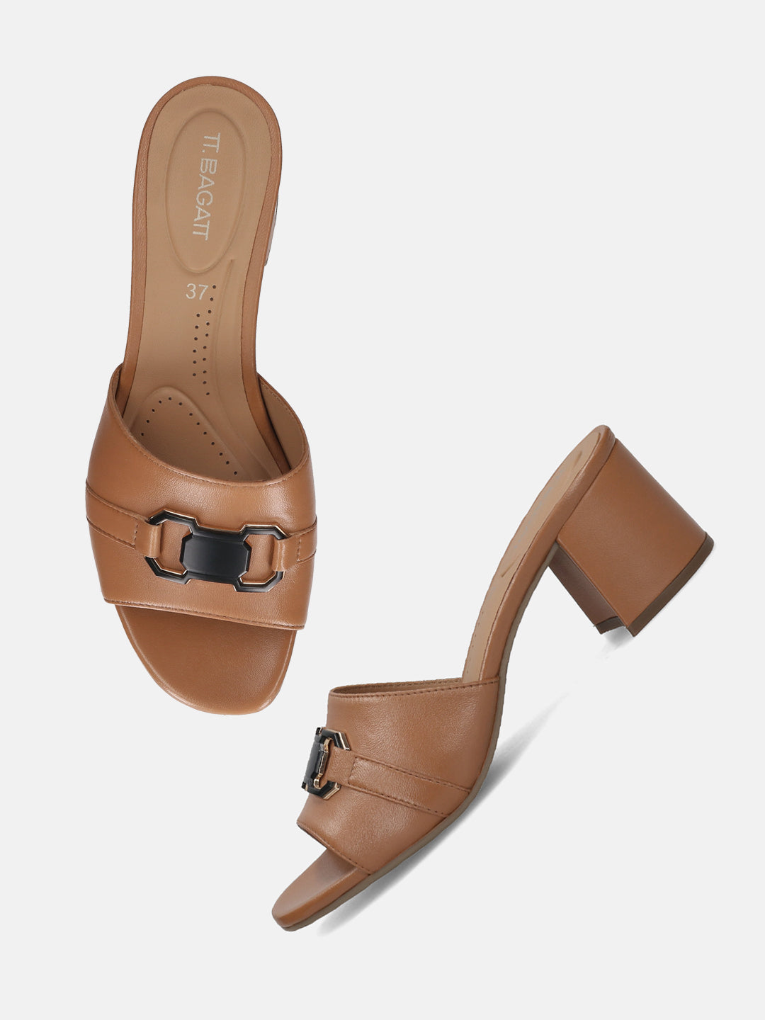 TT.BAGATT Vanita cognac Premium Leather Block Heel