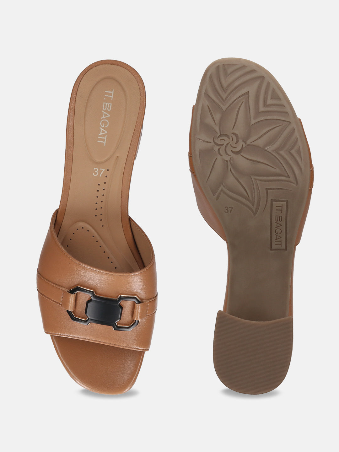 TT.BAGATT Vanita cognac Premium Leather Block Heel