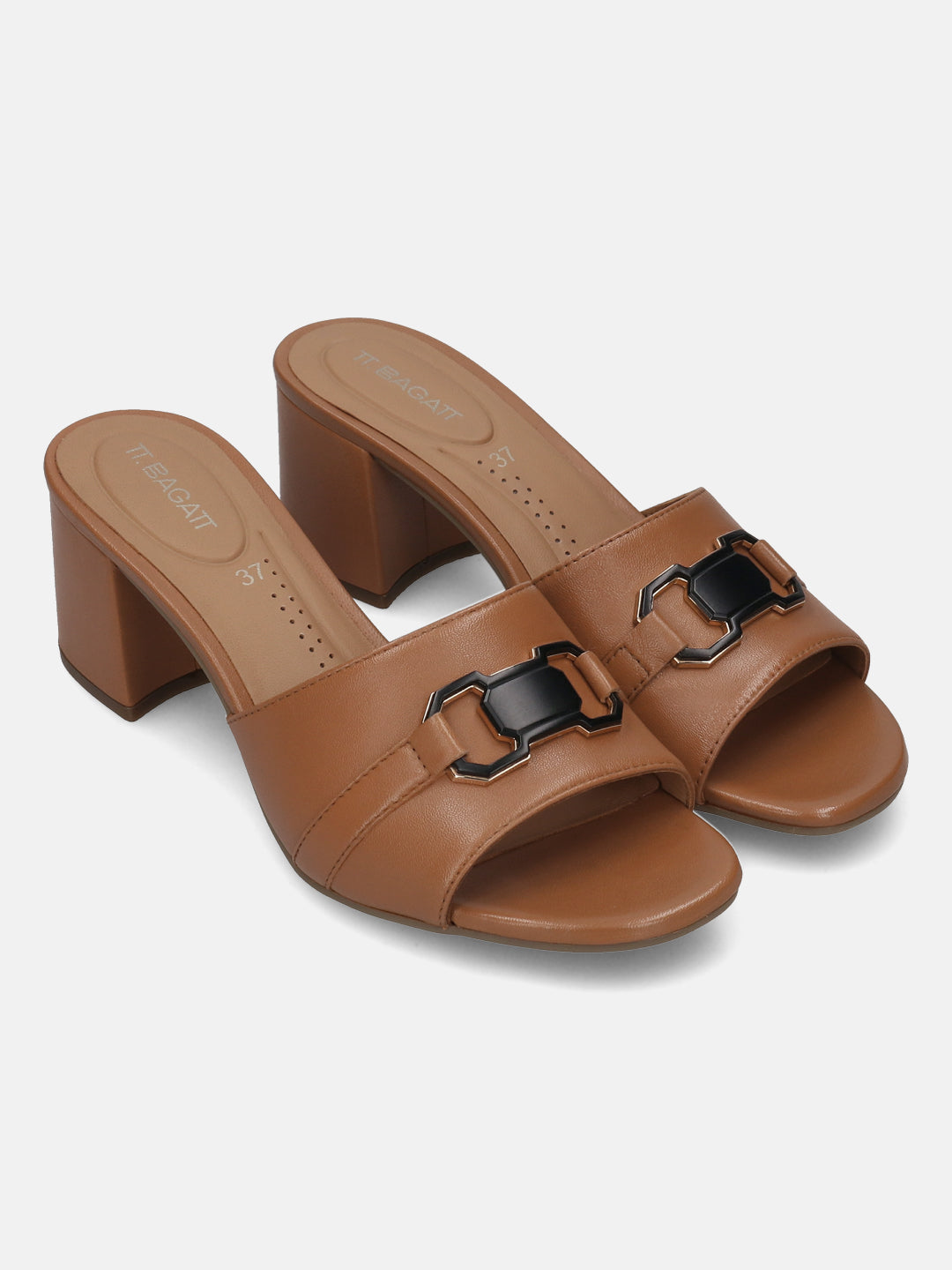 TT.BAGATT Vanita cognac Premium Leather Block Heel