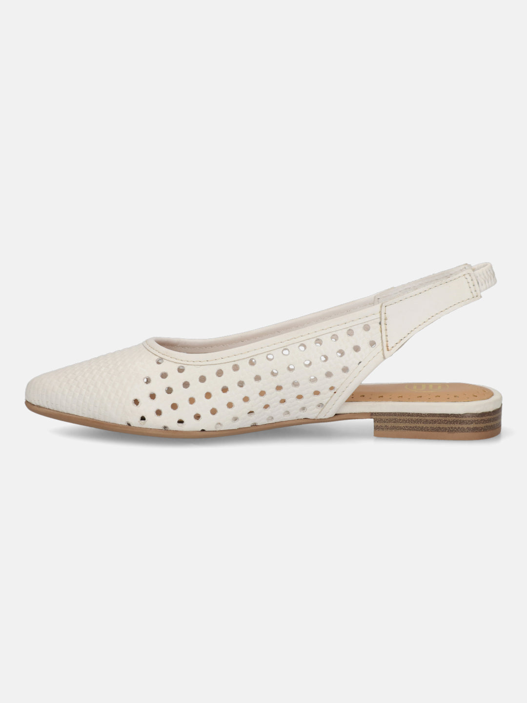 BAGATT  Loraine  White Premium Leather Slingback Flat sandals