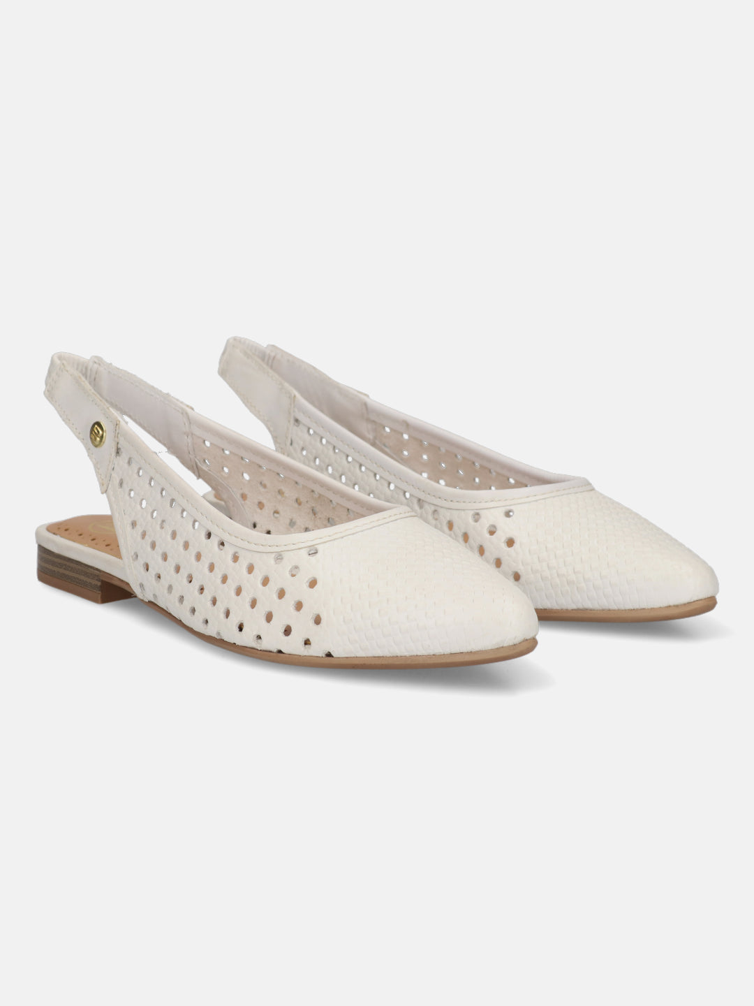 BAGATT  Loraine  White Premium Leather Slingback Flat sandals