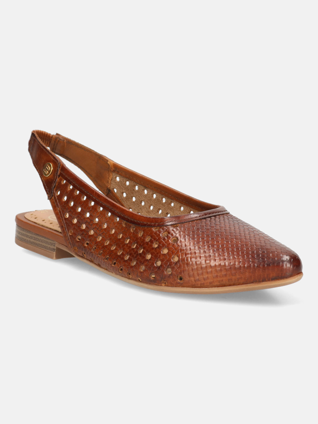 BAGATT Loraine Cognac Premium Leather Slingback Flat sandals