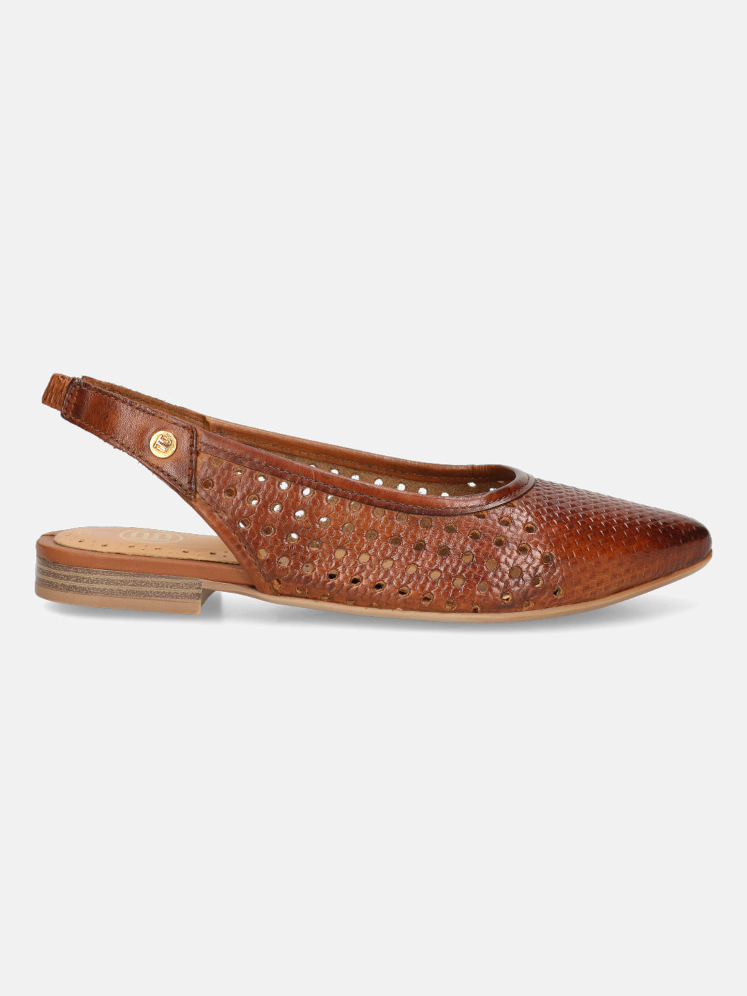 BAGATT Loraine Cognac Premium Leather Slingback Flat sandals