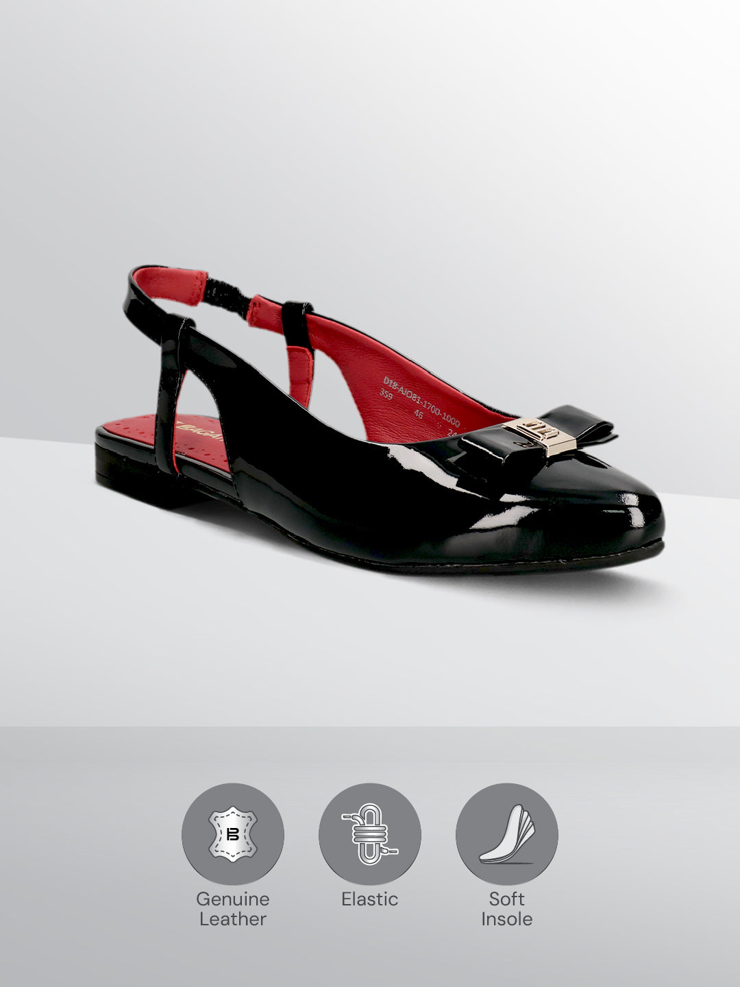 TT.BAGATT Loraine Black Premium Leather Slingback