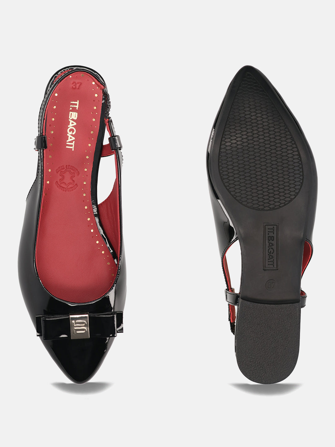 TT.BAGATT Loraine Black Premium Leather Slingback