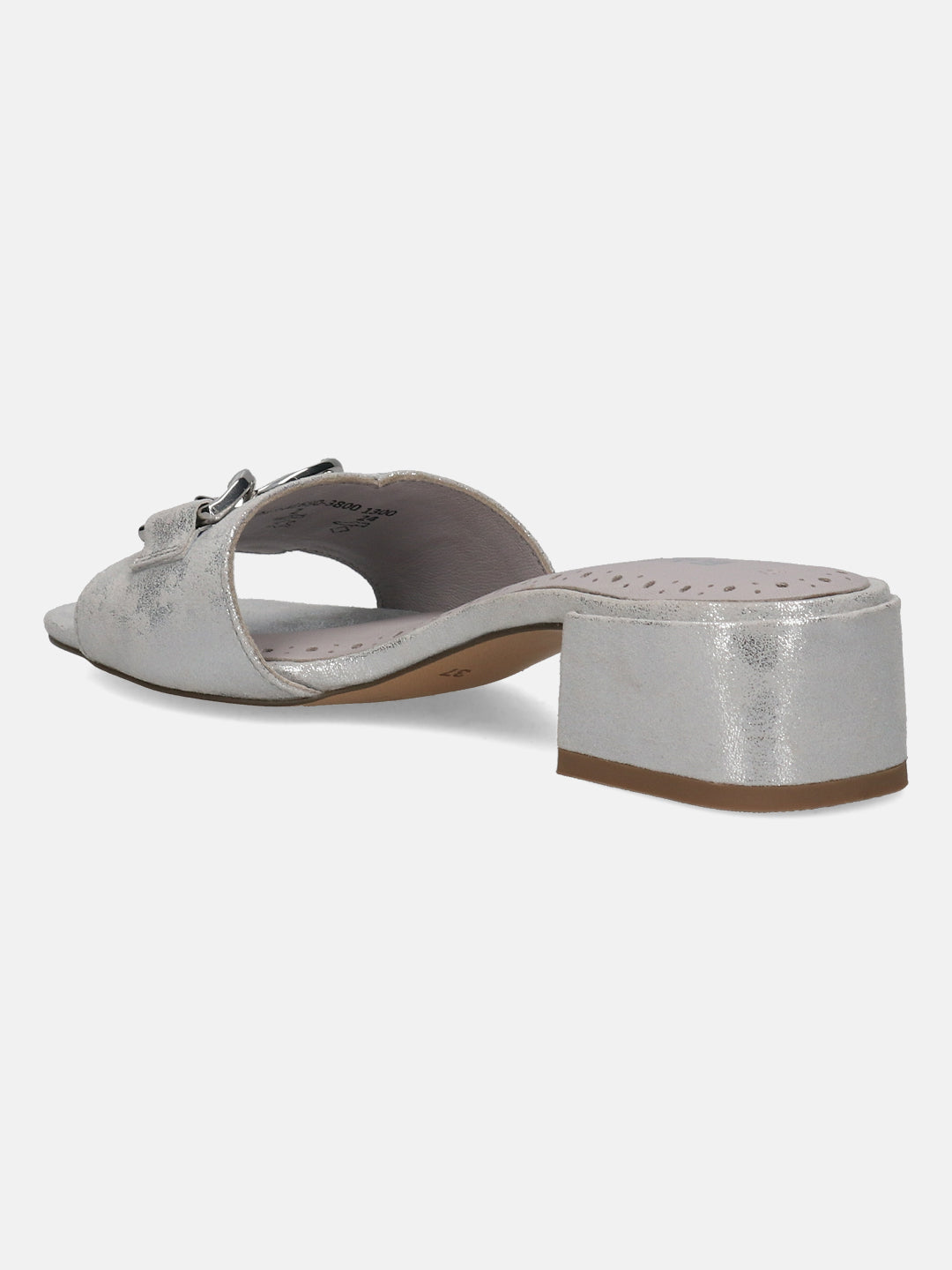 BAGATT Ring Silver Leather Mules Heels