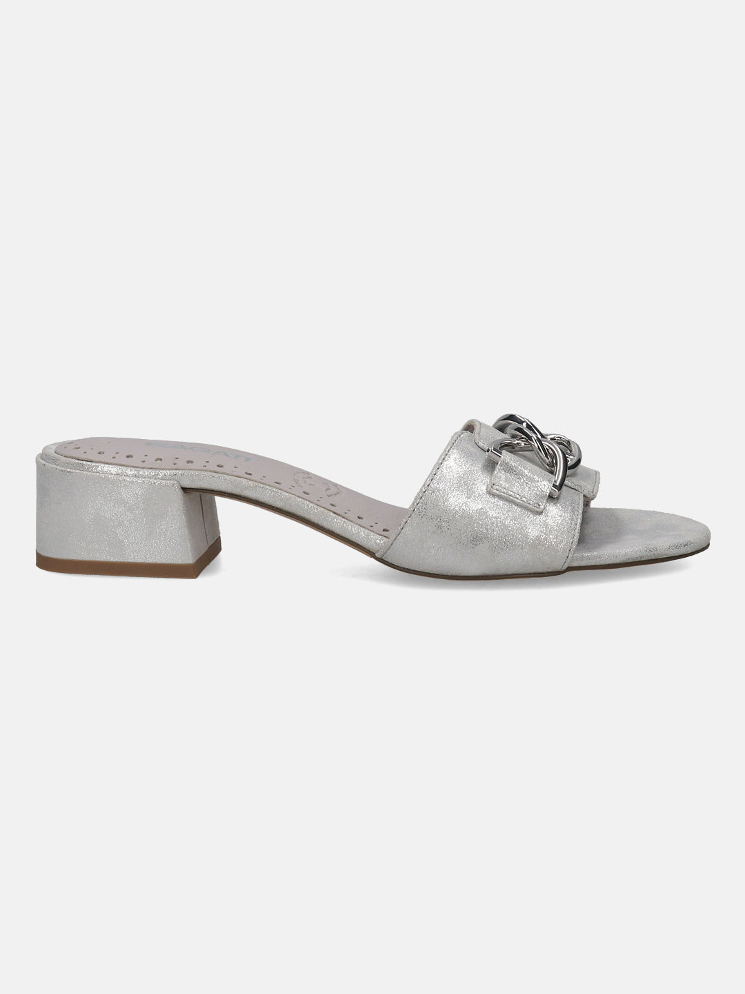 BAGATT Ring Silver Leather Mules Heels