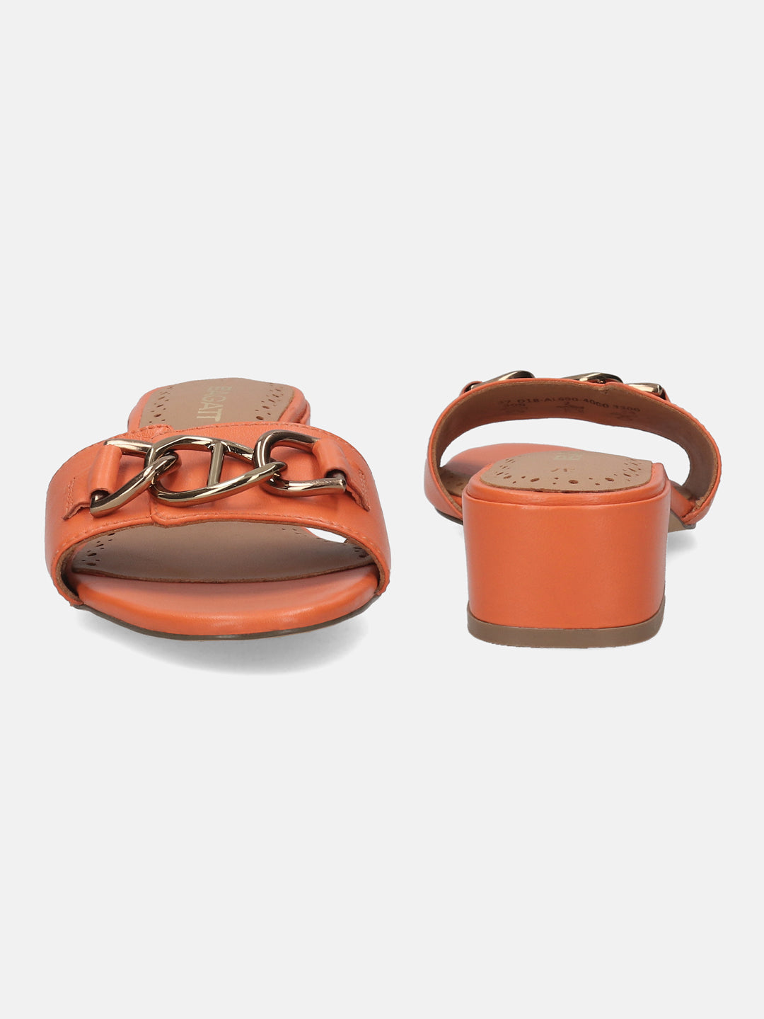 BAGATT Ring Orange Leather Mules Heels
