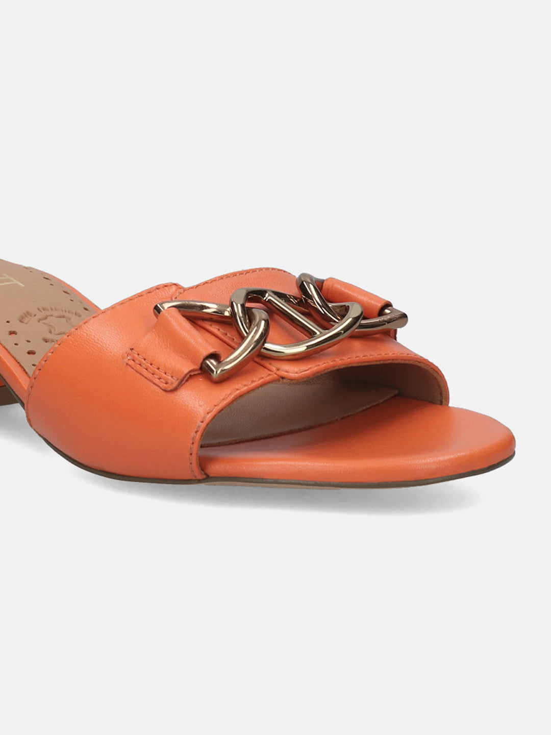 BAGATT Ring Orange Leather Mules Heels
