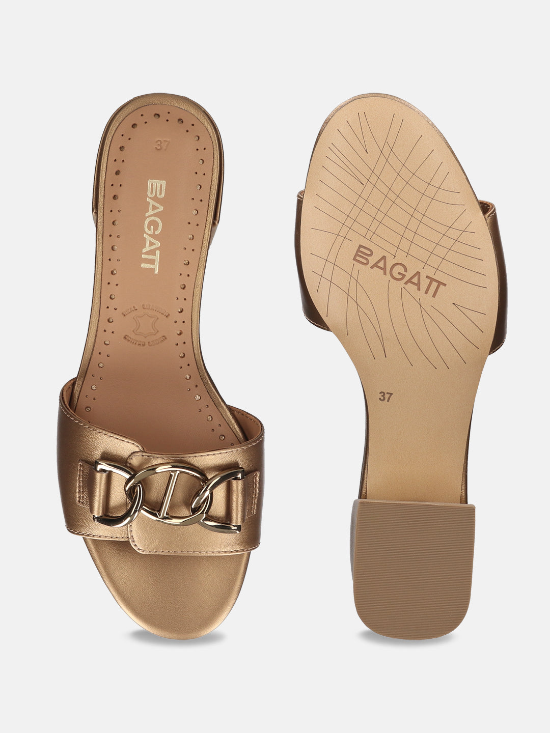 BAGATT Ring Metallics Leather Mules Heels