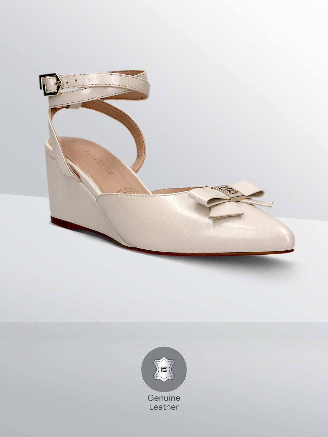 TT.BAGATT Kezia Offwhite Premium Leather Ankle Strap Heels