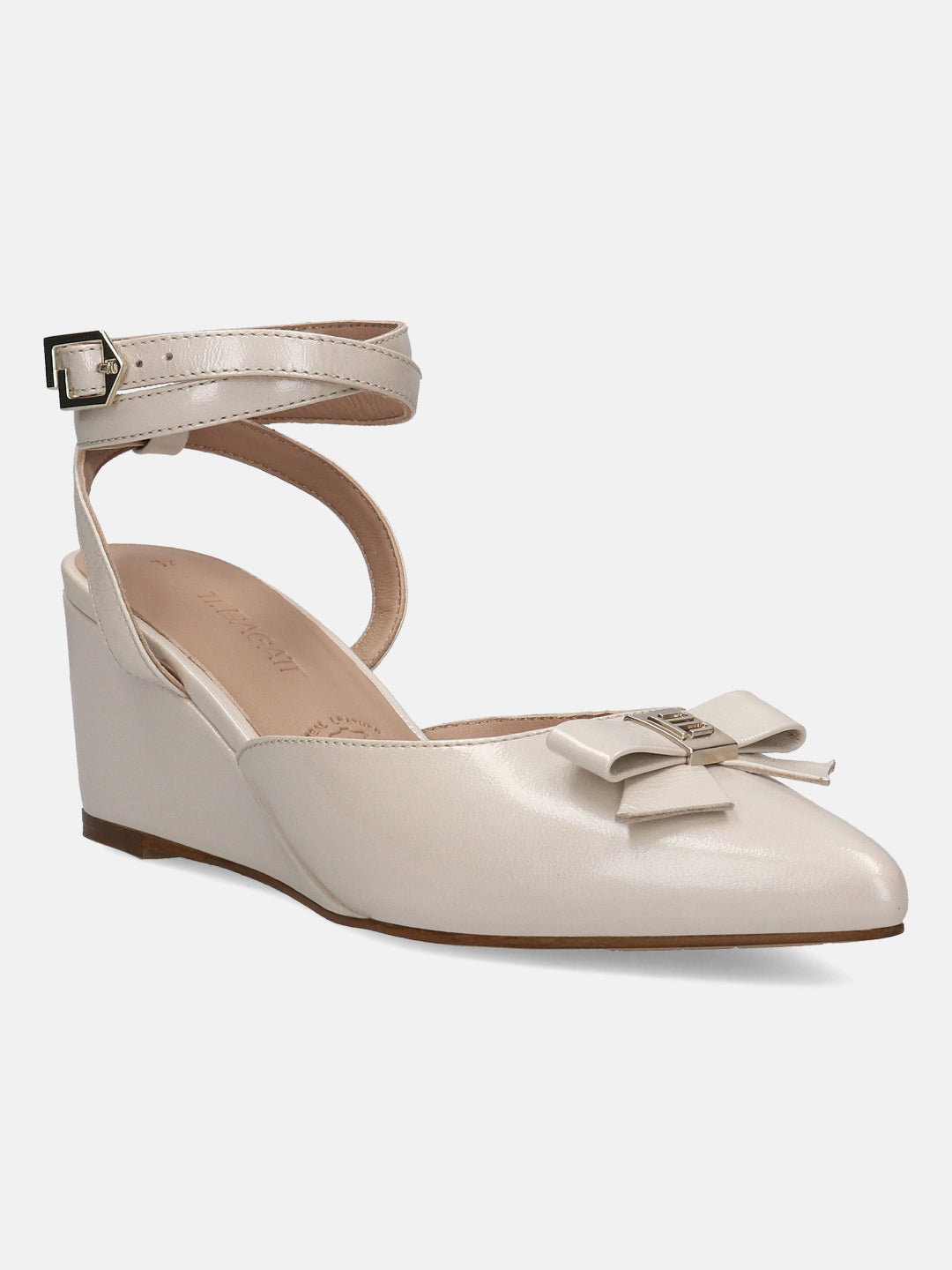 TT.BAGATT Kezia Offwhite Premium Leather Ankle Strap Heels