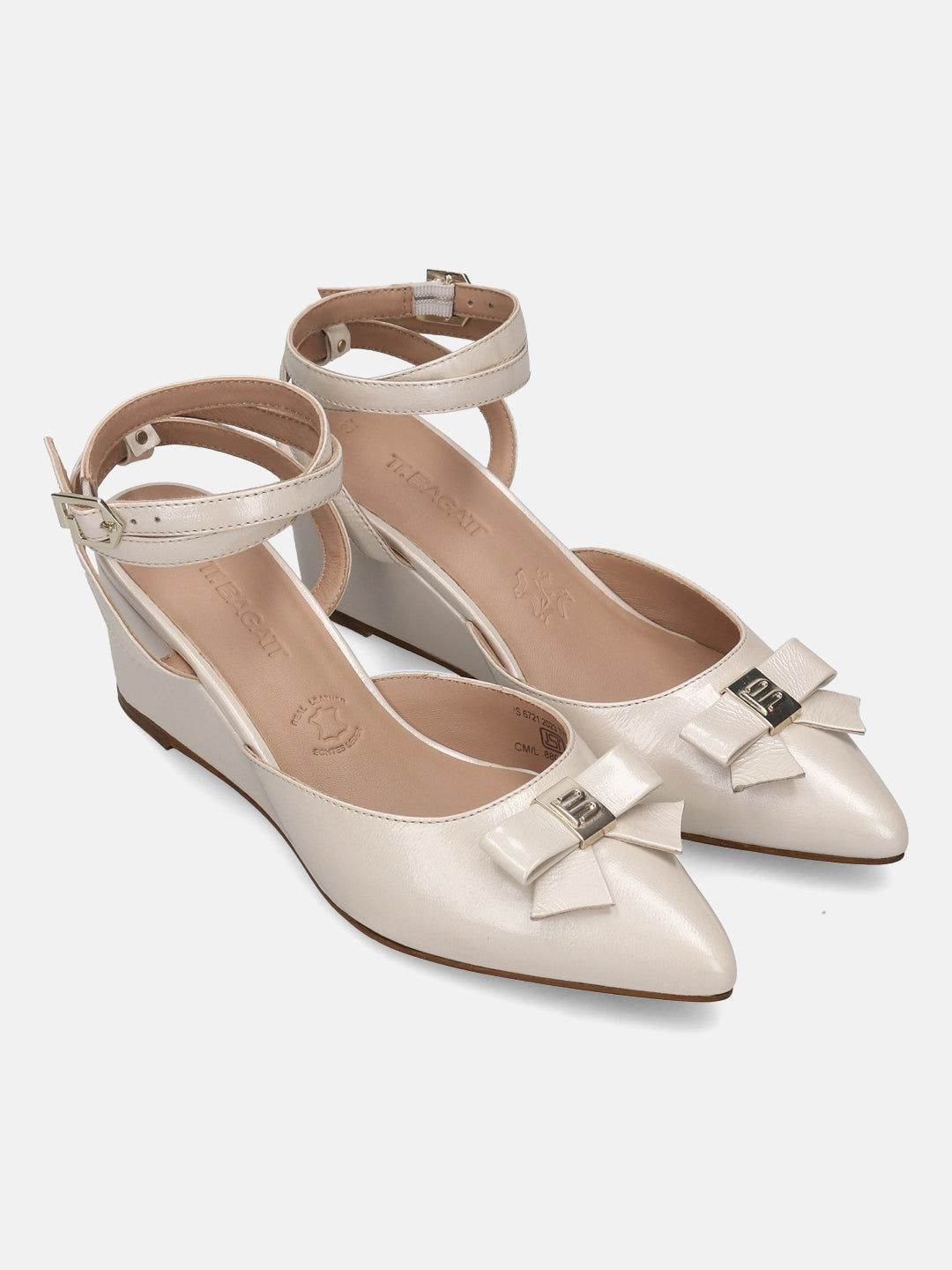 TT.BAGATT Kezia Offwhite Premium Leather Ankle Strap Heels