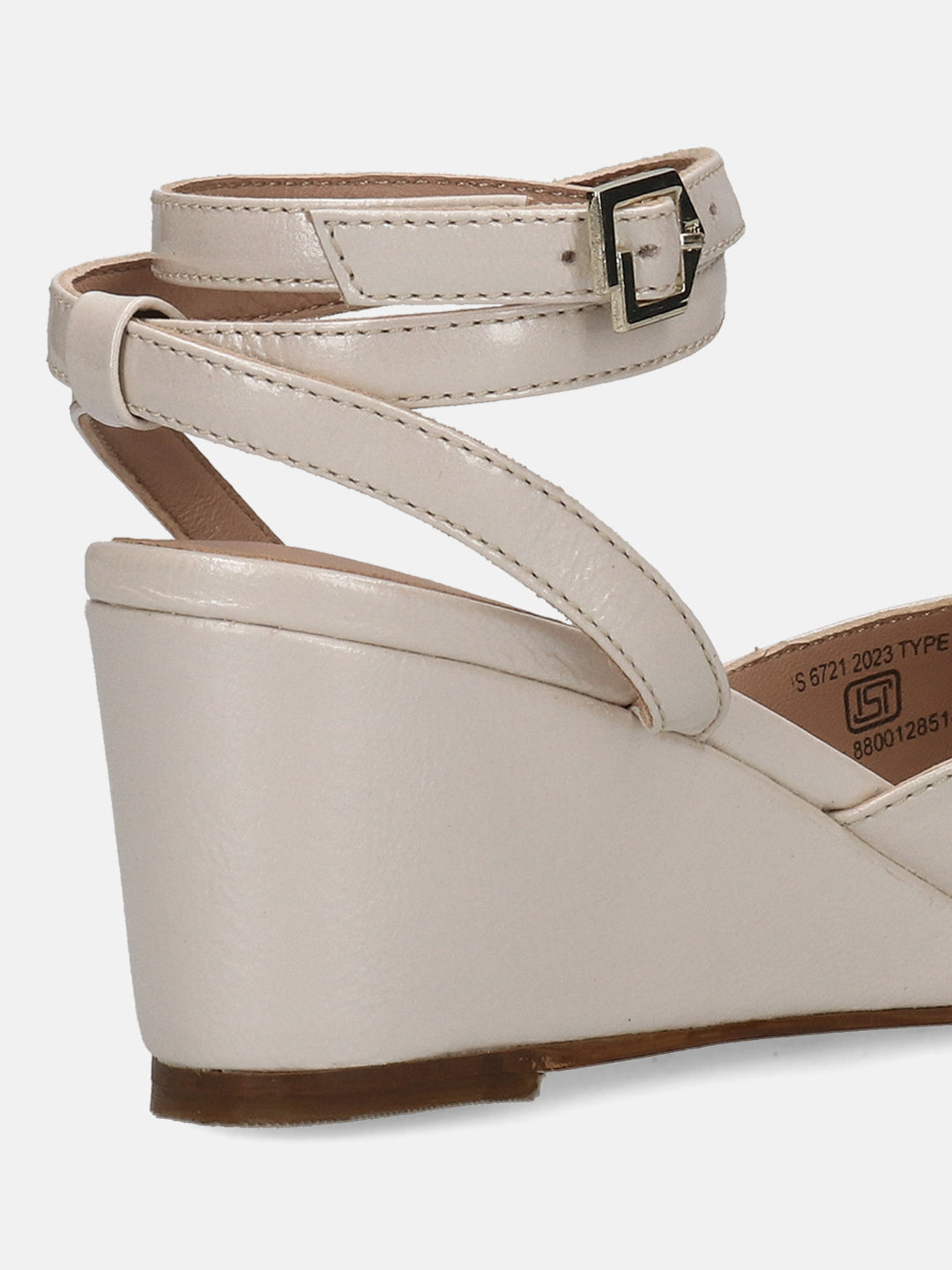 TT.BAGATT Kezia Offwhite Premium Leather Ankle Strap Heels
