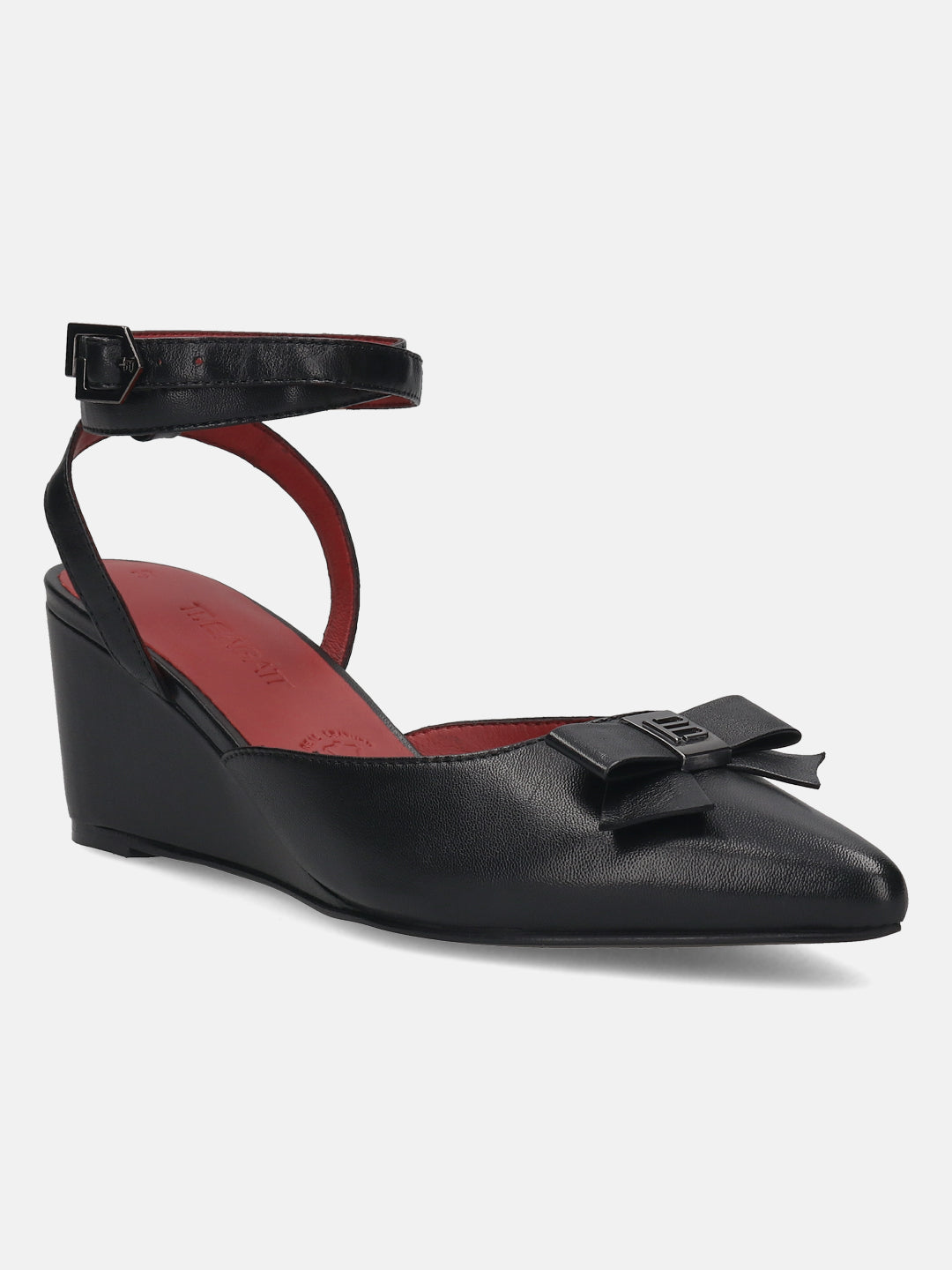 TT.BAGATT Kezia Black Premium Leather Ankle Strap Heels