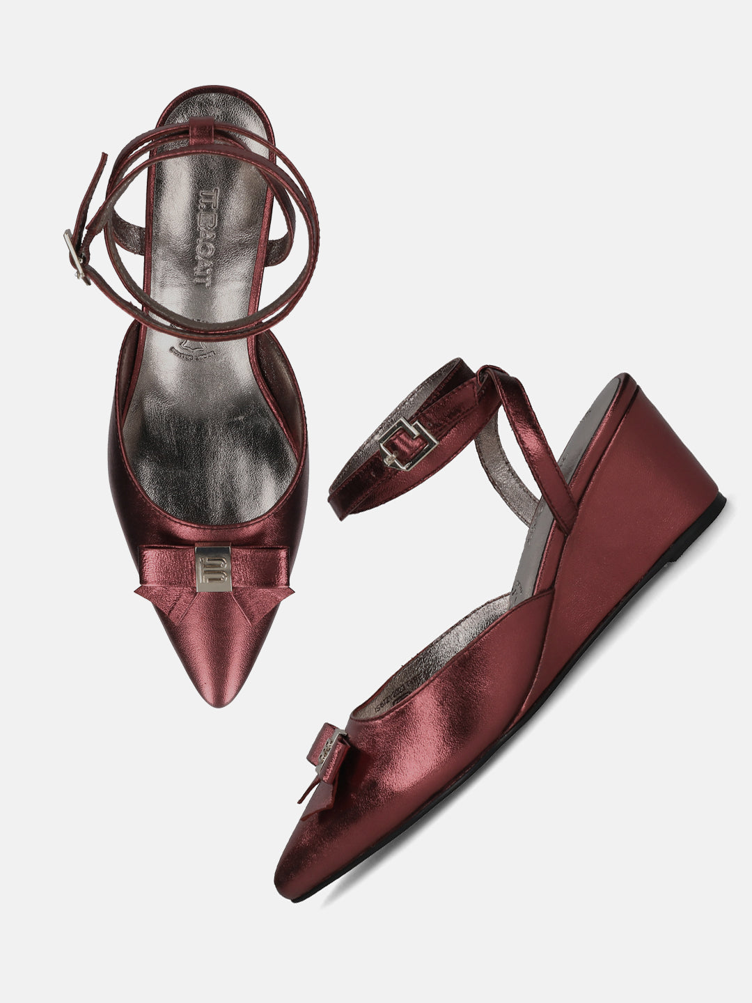 TT.BAGATT Kezia Bordo Premium Leather Ankle Strap Heels