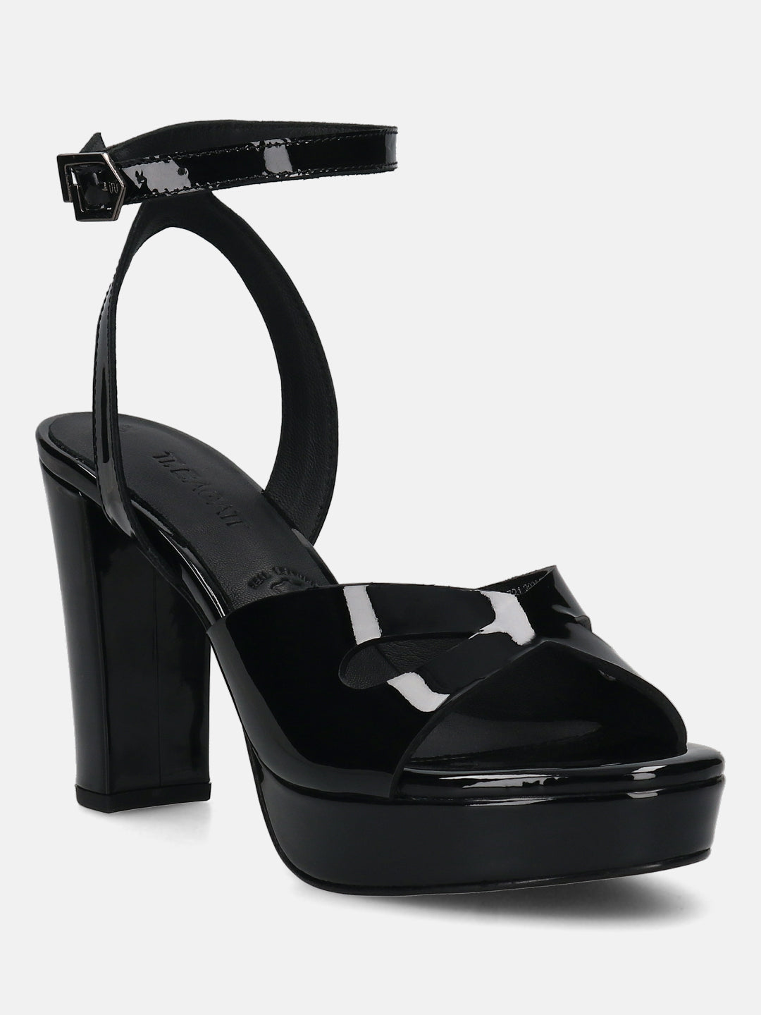 TT.BAGATT Linnea Black Premium Leather Flatform Heels
