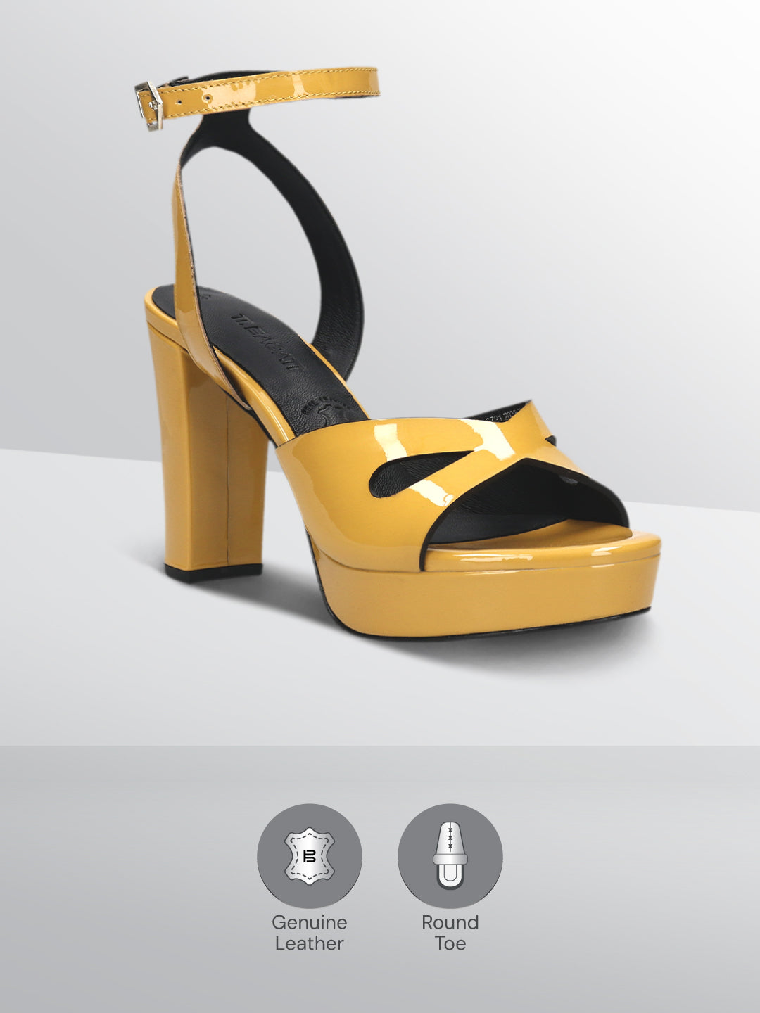 TT.BAGATT Linnea Yellow Premium Leather Flatform Heels