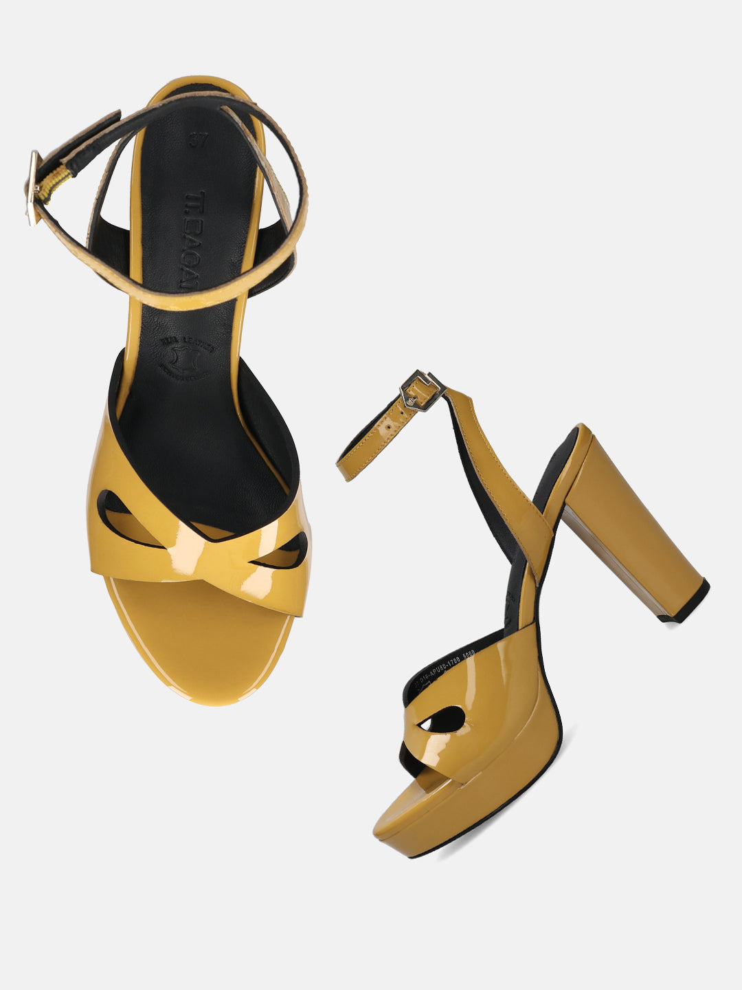 TT.BAGATT Linnea Yellow Premium Leather Flatform Heels