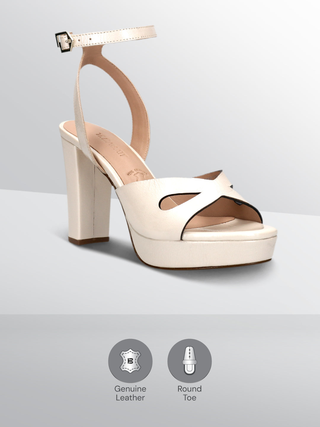 TT.BAGATT Linnea Offwhite Premium Leather Flatform Heels