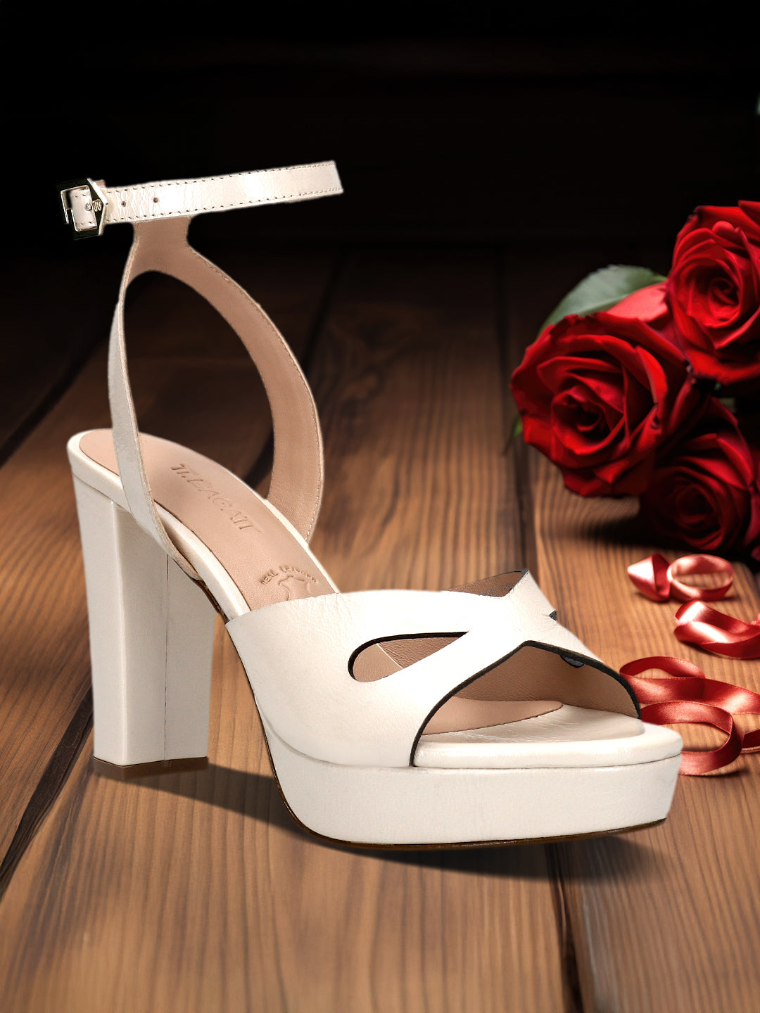 TT.BAGATT Linnea Offwhite Premium Leather Flatform Heels