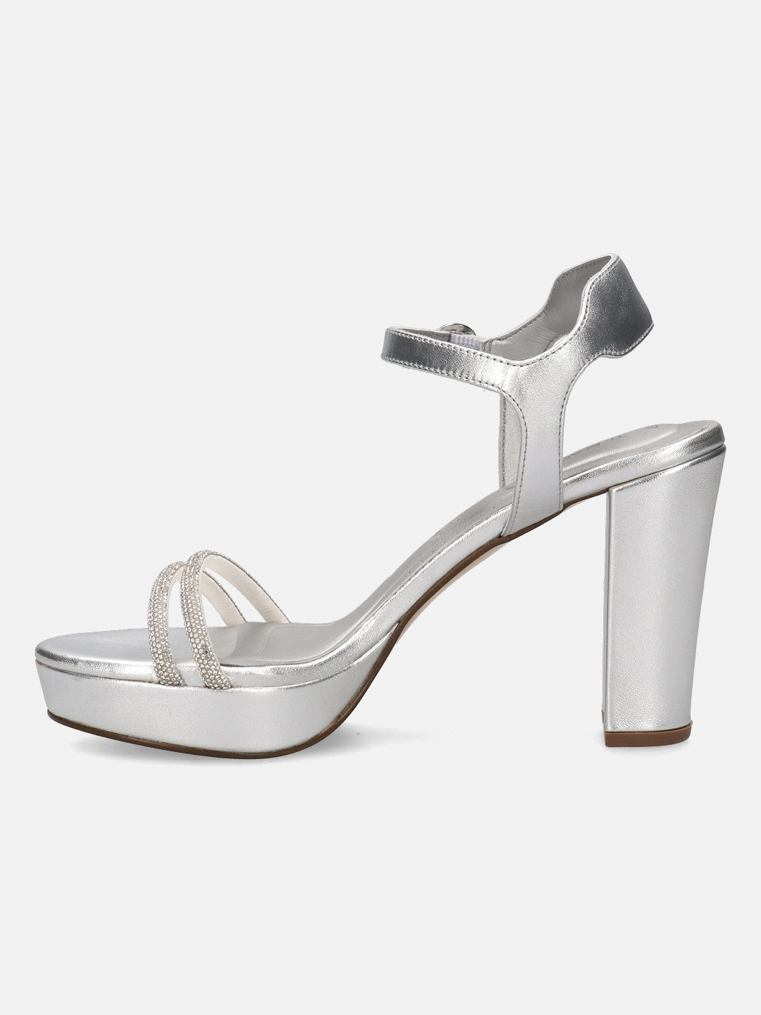 BAGATT Silver Premium Leather Platforms Heels