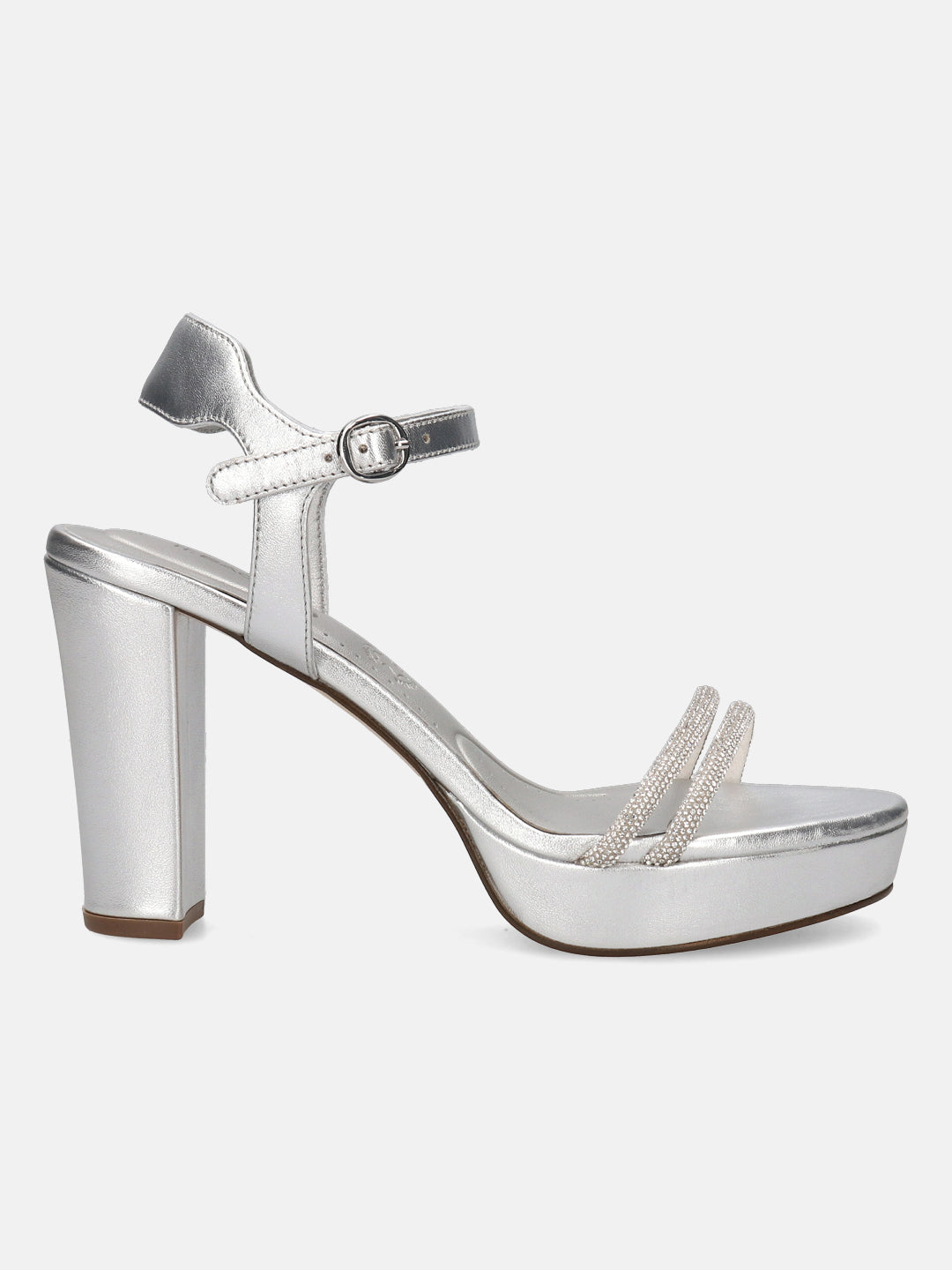 BAGATT Silver Premium Leather Platforms Heels