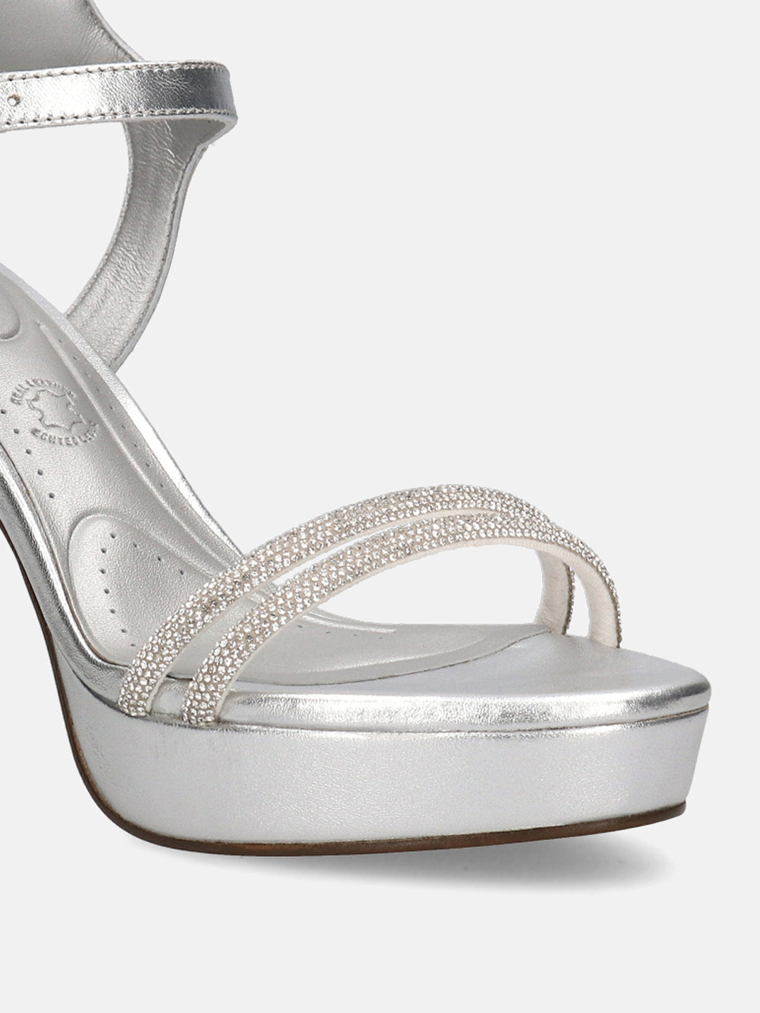 BAGATT Silver Premium Leather Platforms Heels