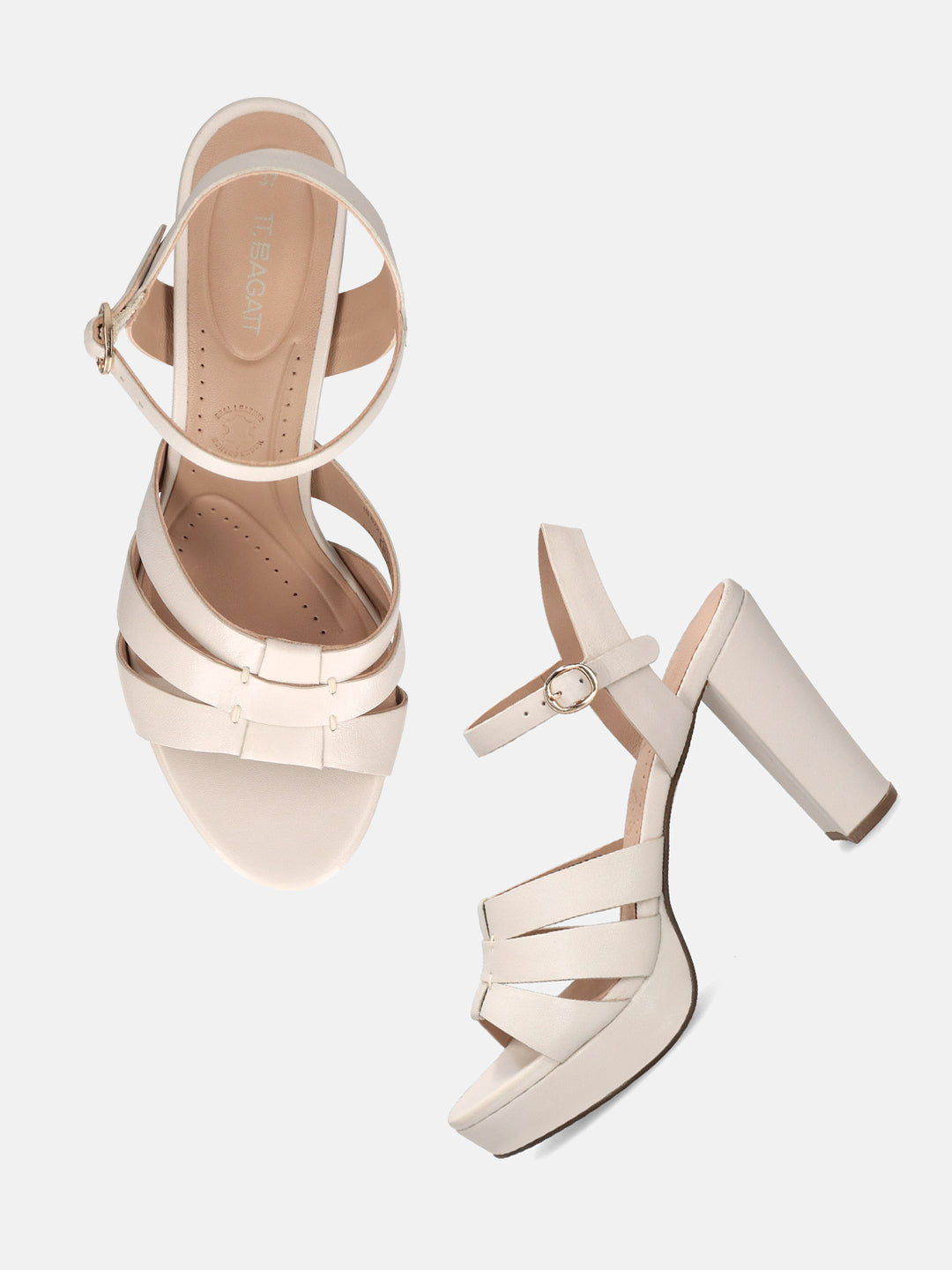 TT.BAGATT Linnea offwhite Premium Leather Flatform Heels