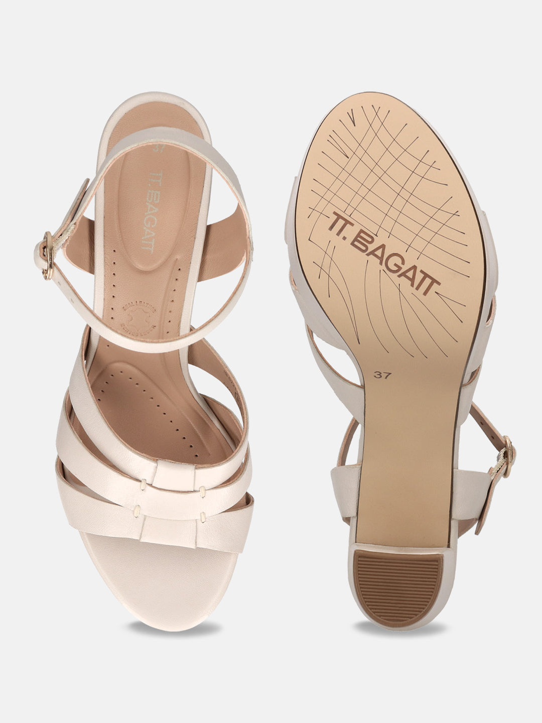 TT.BAGATT Linnea offwhite Premium Leather Flatform Heels