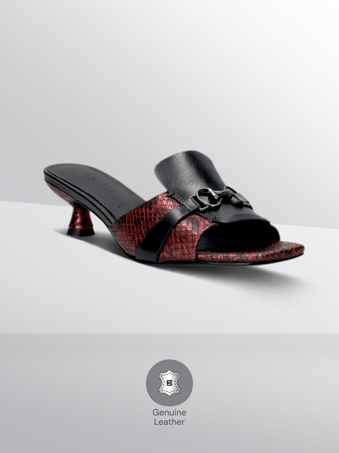 TT.BAGATT Padma Black Premium Leather Kitten Heel