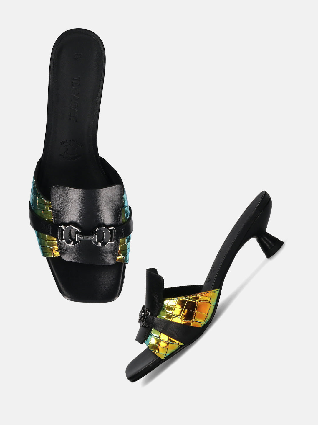 TT.BAGATT Padma Black Premium Leather Kitten Heel