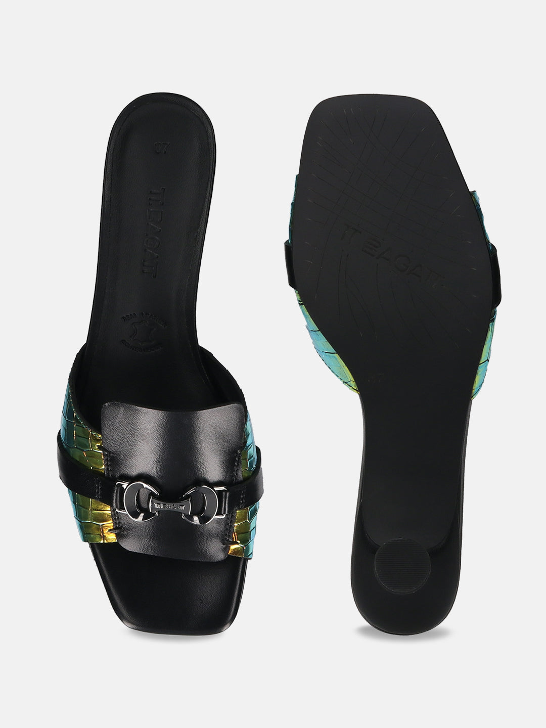 TT.BAGATT  Padma Black  Premium Leather Kitten Heel
