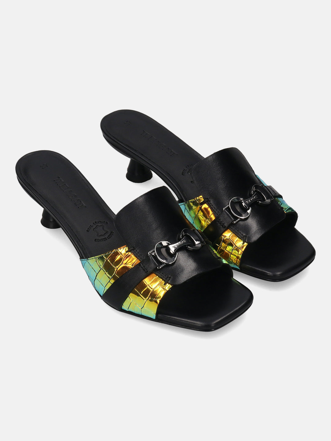 TT.BAGATT Padma Black Premium Leather Kitten Heel