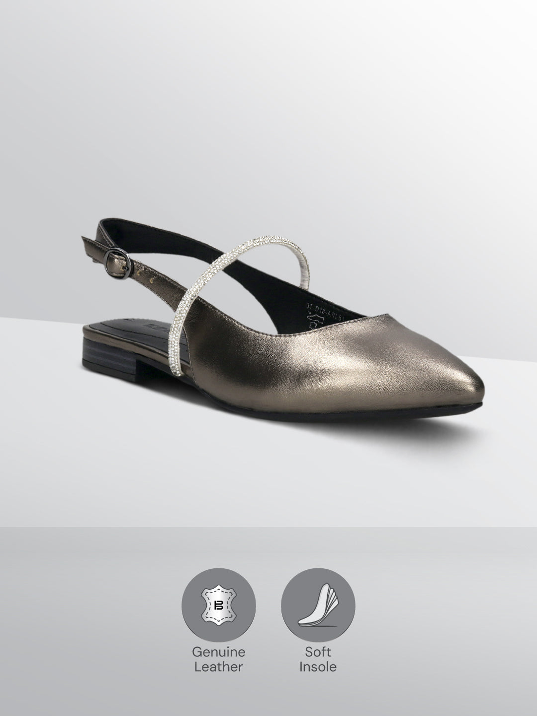 TT.BAGATT Bruna Metalics Premium Leather Slingback Slip-ons