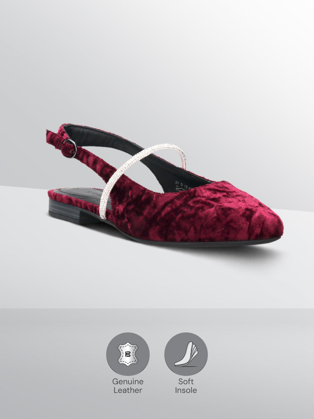 TT.BAGATT Bruna Dark Red Slingback Slip-ons